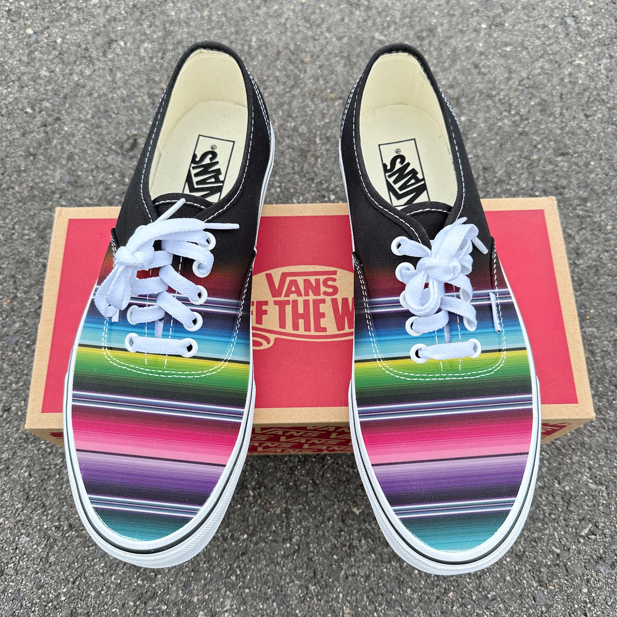 Mexican Blanket Pattern - Black Authentic Vans Customs