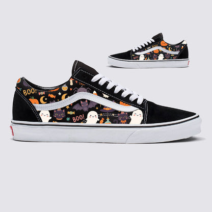 Halloween Spooky Design on Vans Old Skool Shoes Customized Sneakers