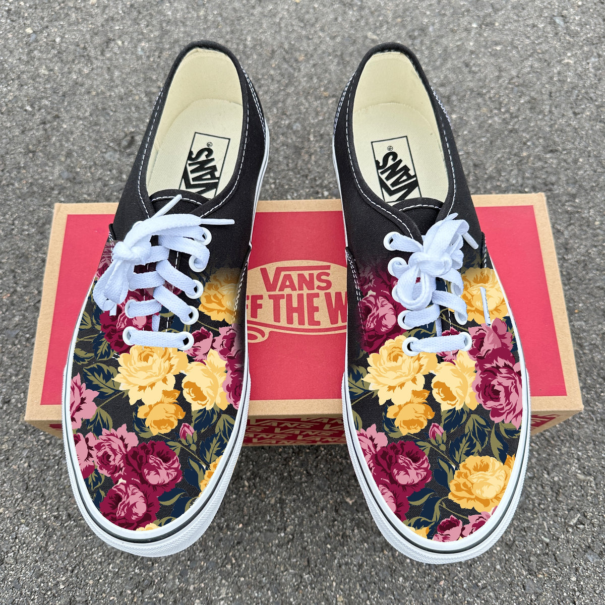 Roses custom Vans Authentic Shoes