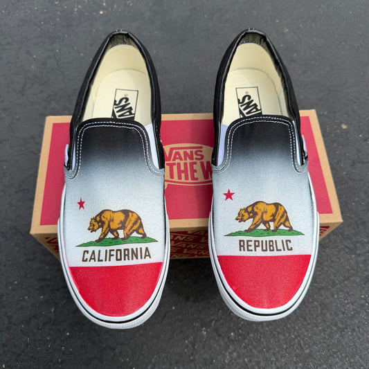 California flag Vans slip on shoes