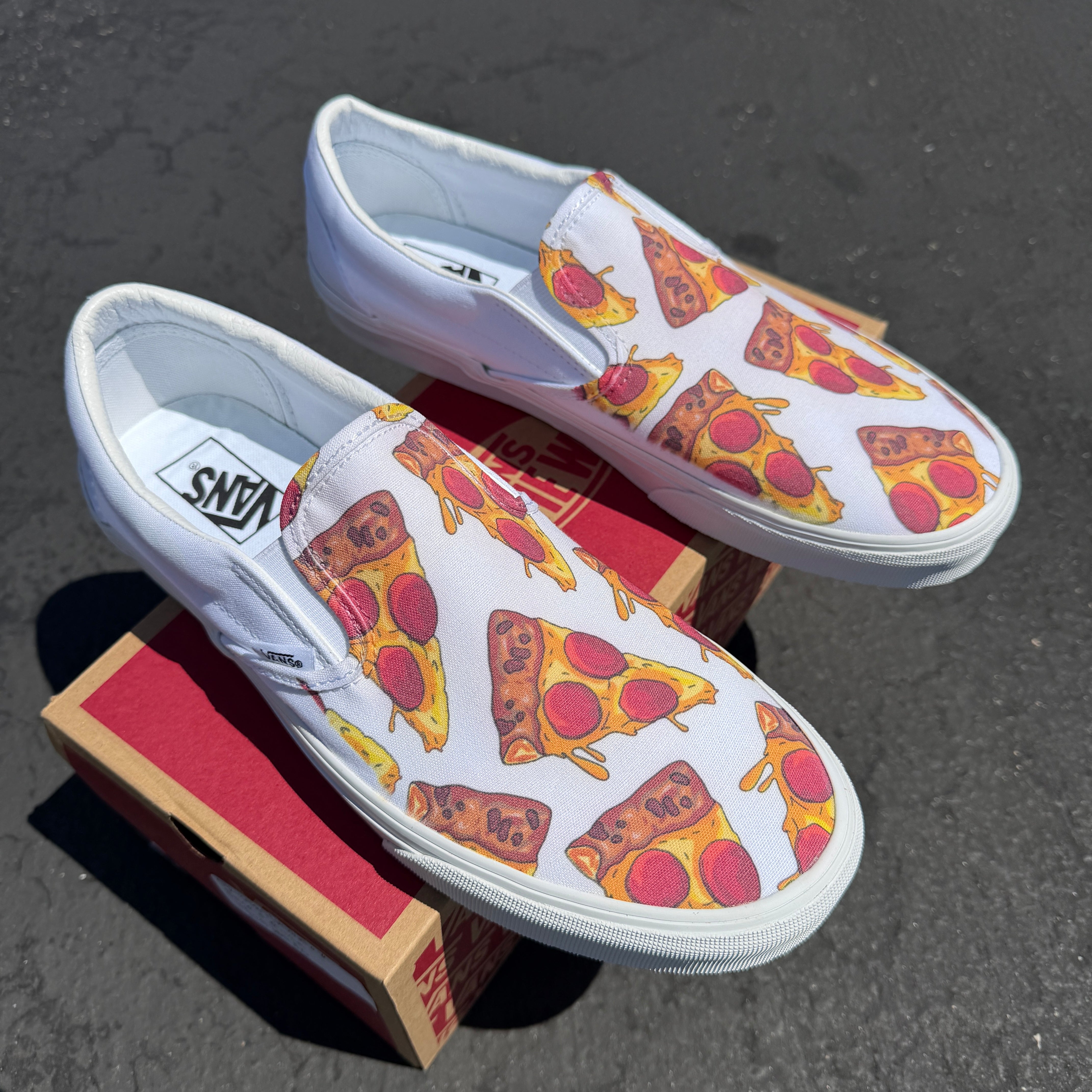 Pizza Vans Slip Ons - Men's and Women's Shoes – BlvdCustom