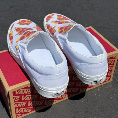 pizza slip on Vans shoes customized