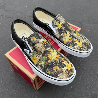 realtree camo Vans slip on shoes customized 