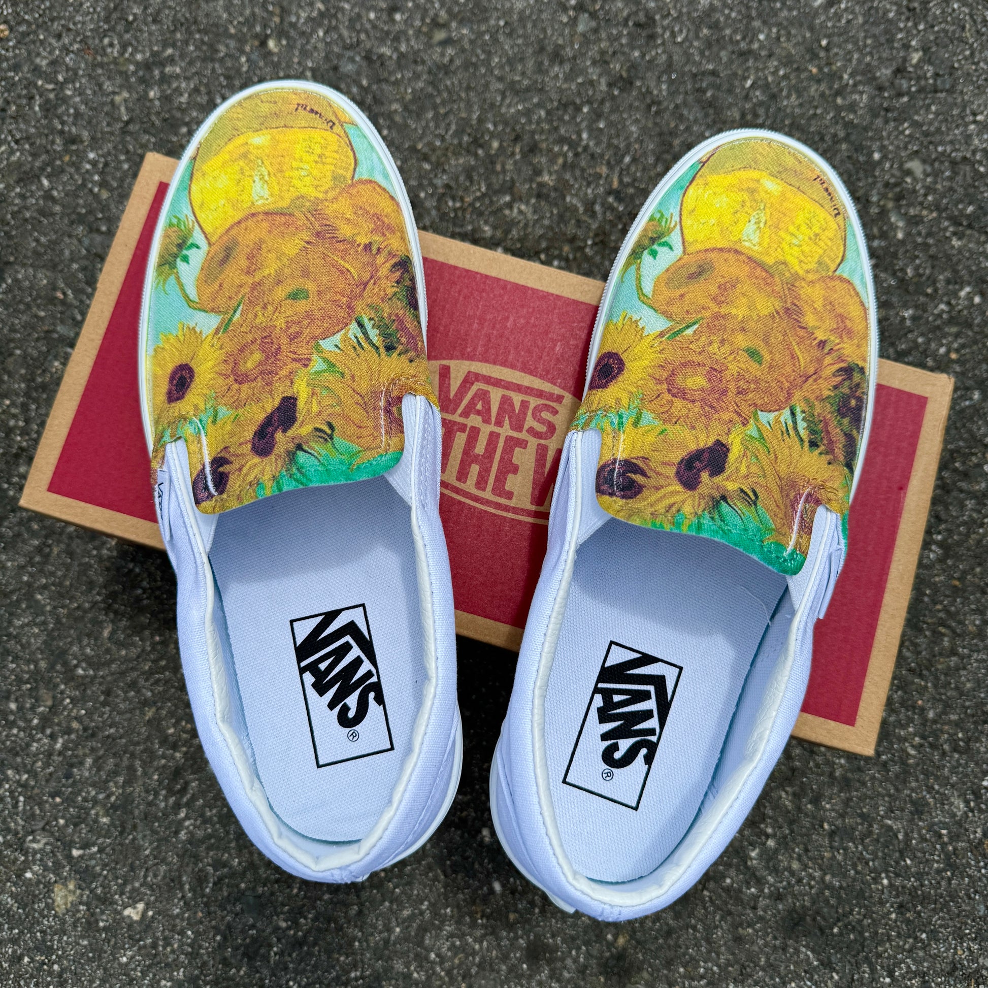 Van Gogh Sunflowers Custom Slip Ons – BlvdCustom