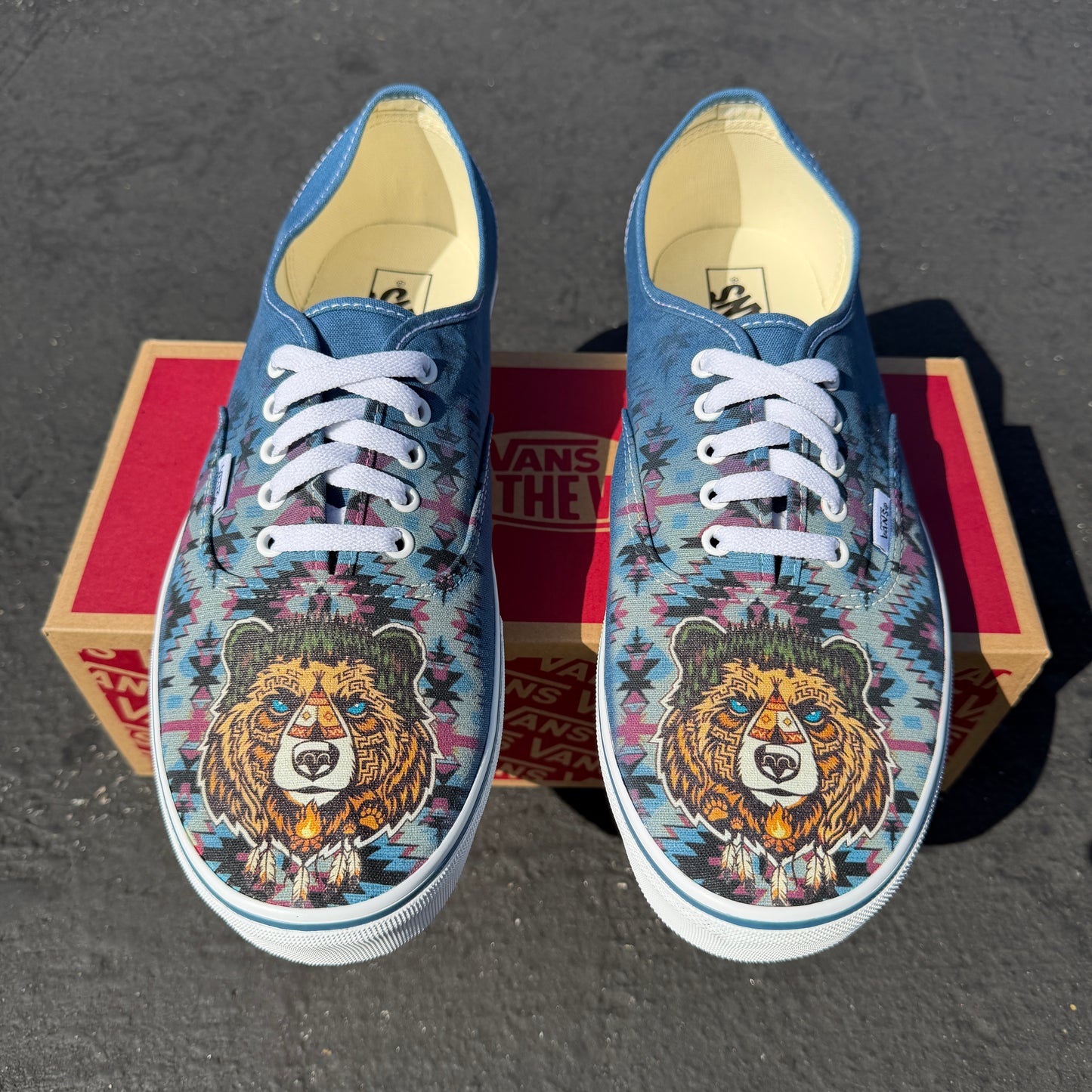 custom vans authentic shoes native american pattern