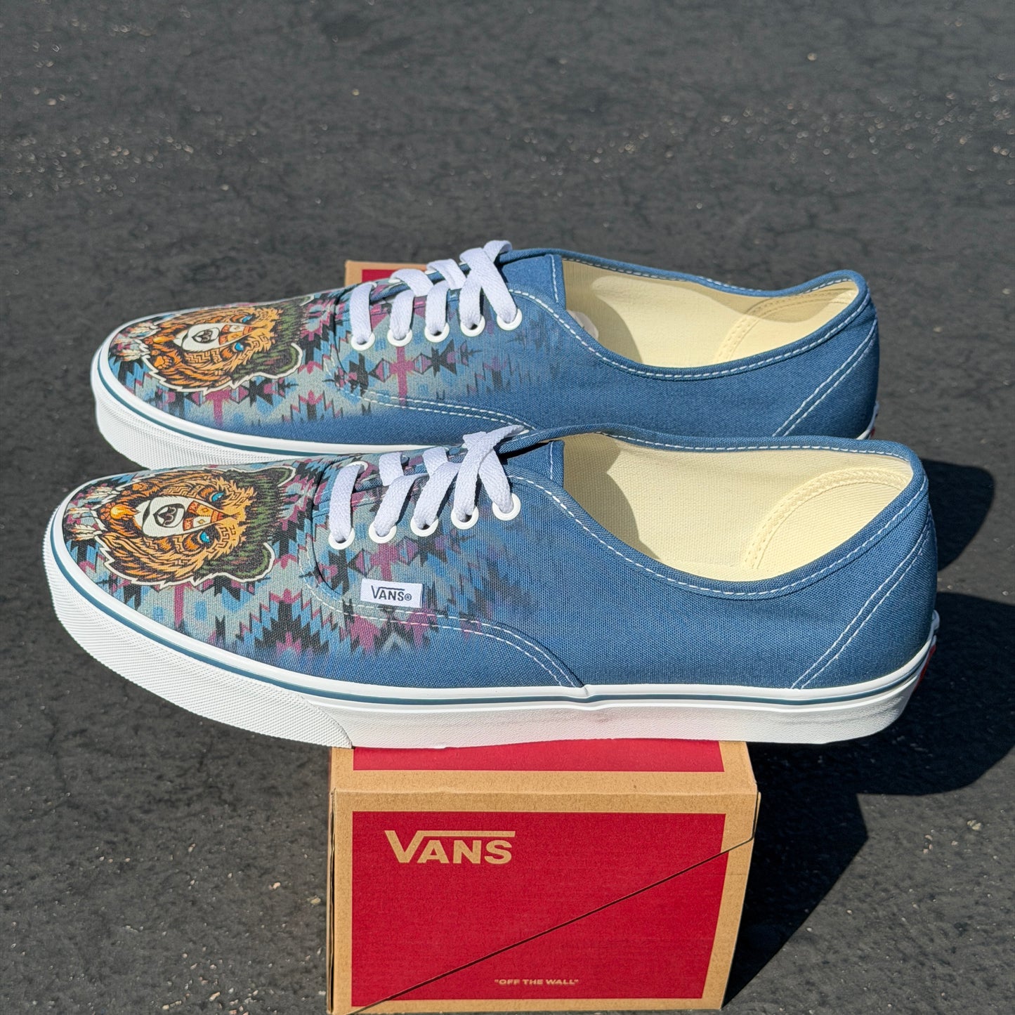 custom vans authentic shoes native american pattern