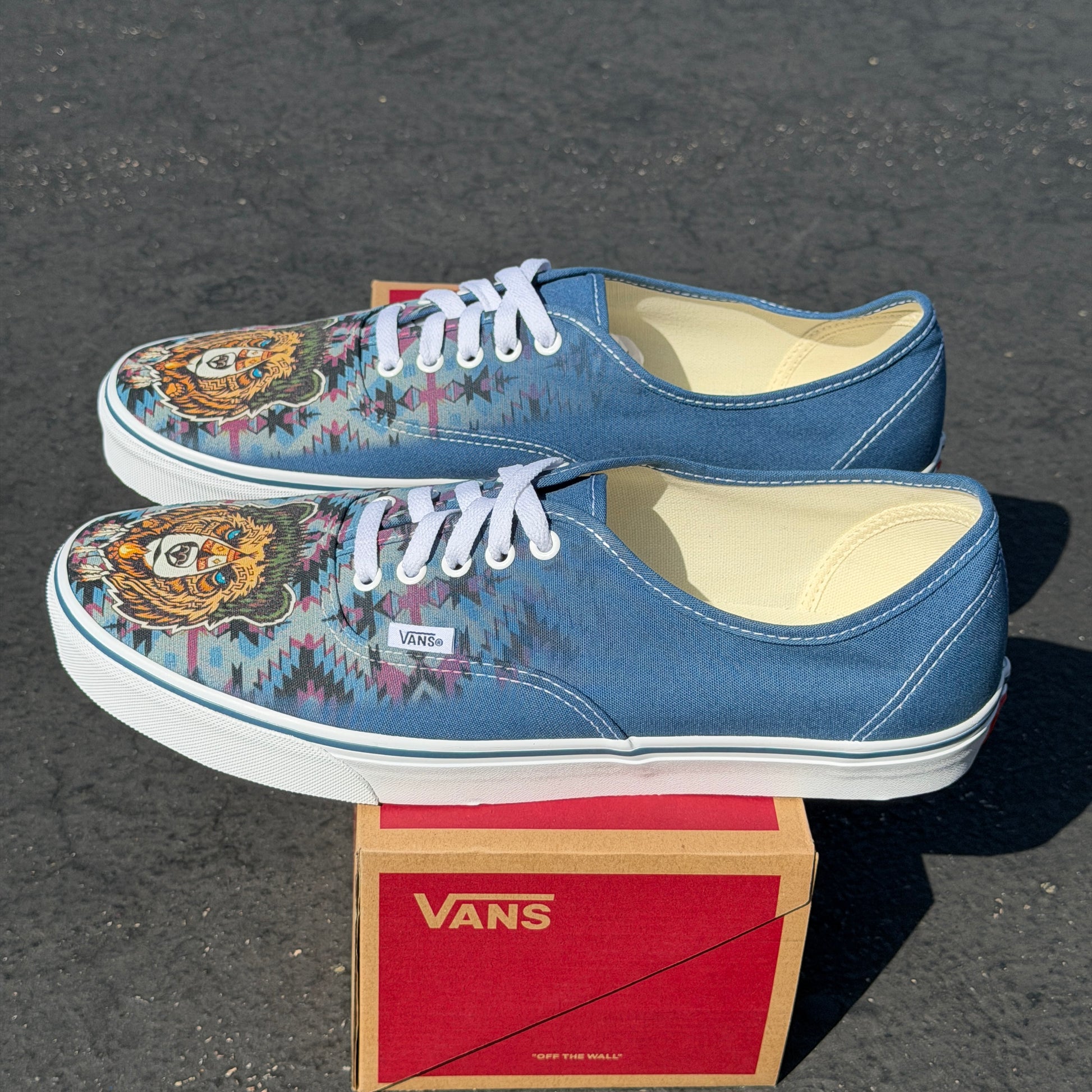 custom vans authentic shoes native american pattern