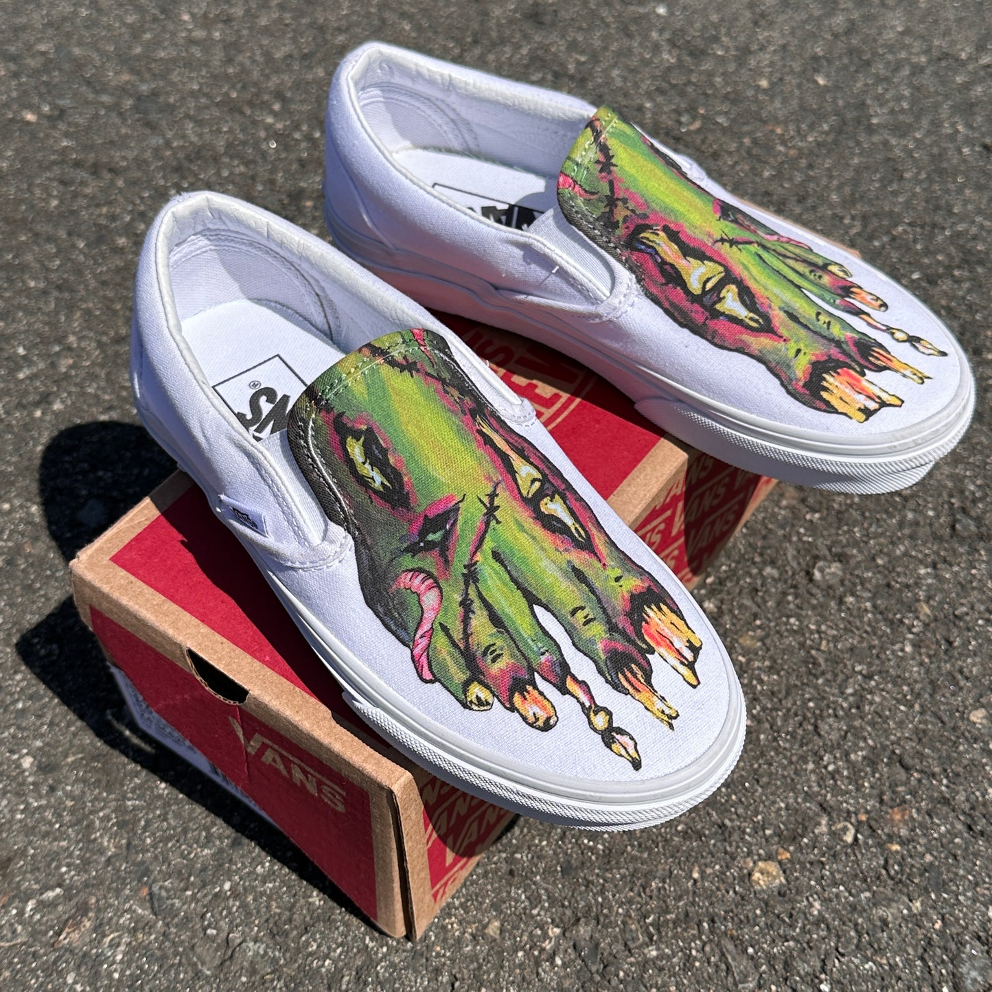 zombie feet vans slip on shoes