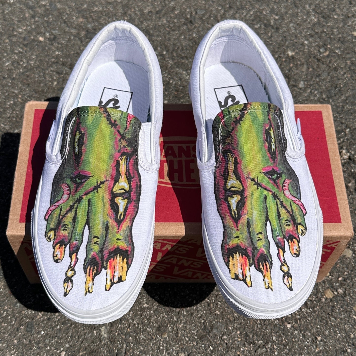 zombie feet vans slip on shoes