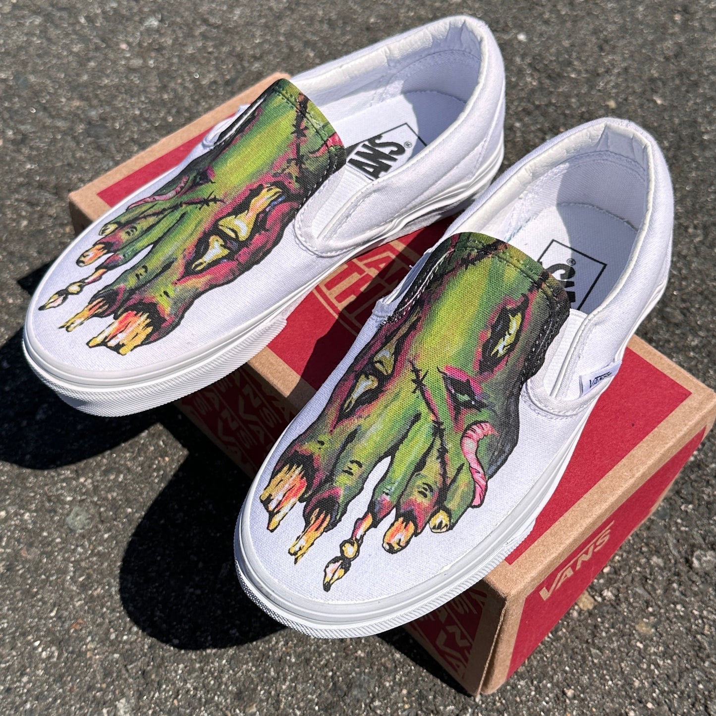 zombie feet vans slip on shoes