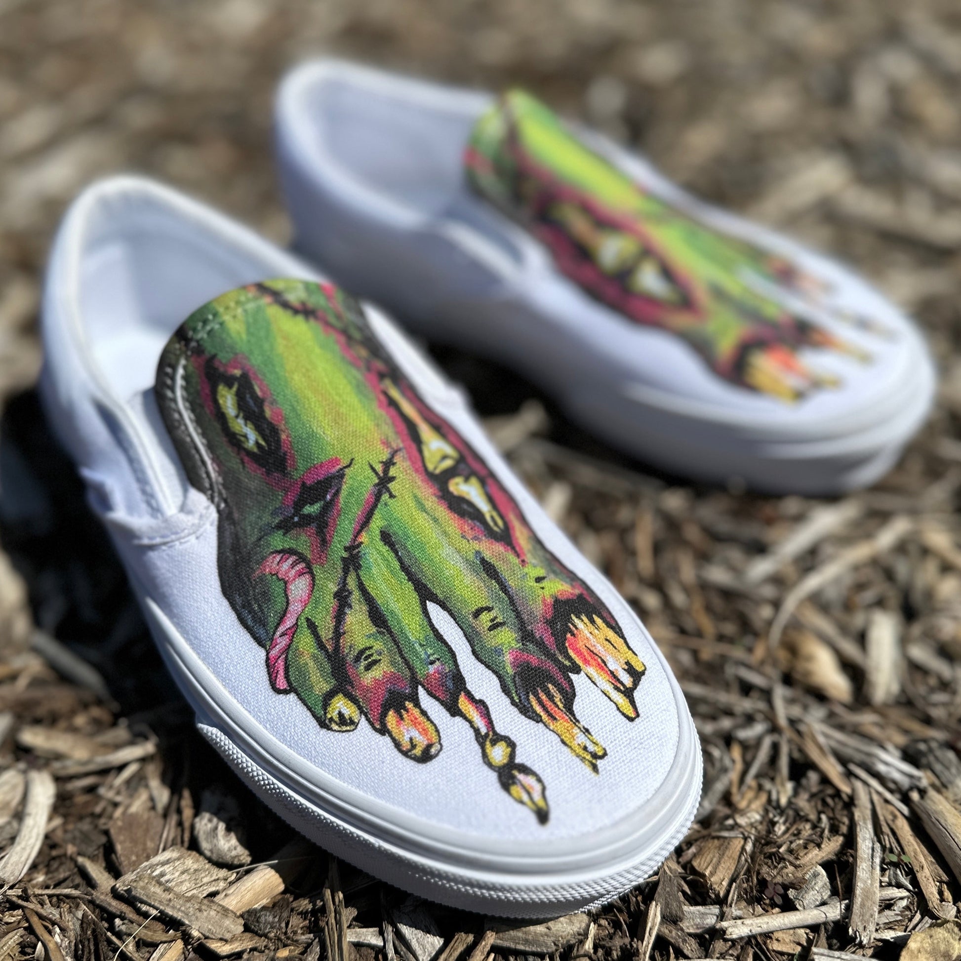 zombie feet vans slip on shoes