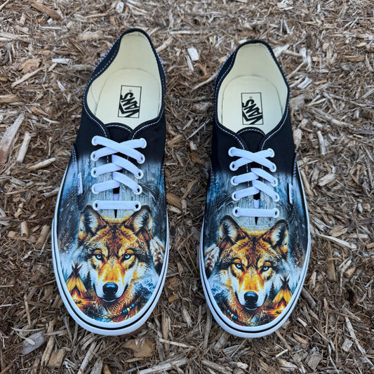 wolf tribal Native American customized Vans shoes