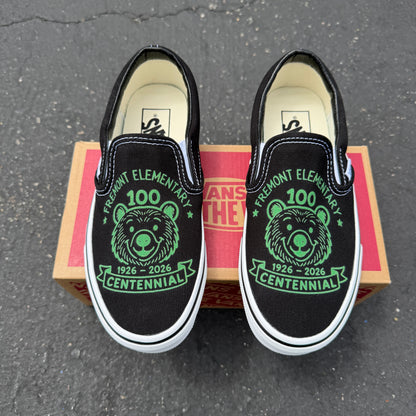 Fremont Elementary Black Slip On Vans Shoes