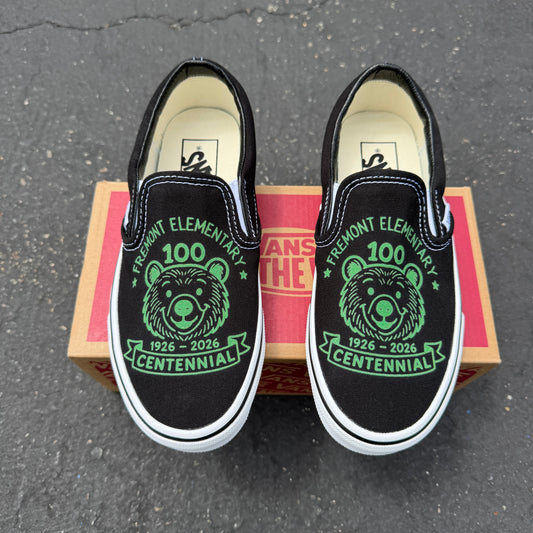 Fremont Elementary Black Slip On Vans Shoes