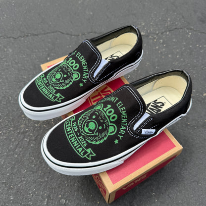 Fremont Elementary Black Slip On Vans Shoes