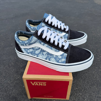 Paisley Navy Vans Old Skool Shoes