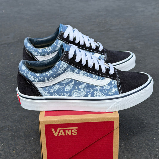Paisley Navy Vans Old Skool Shoes