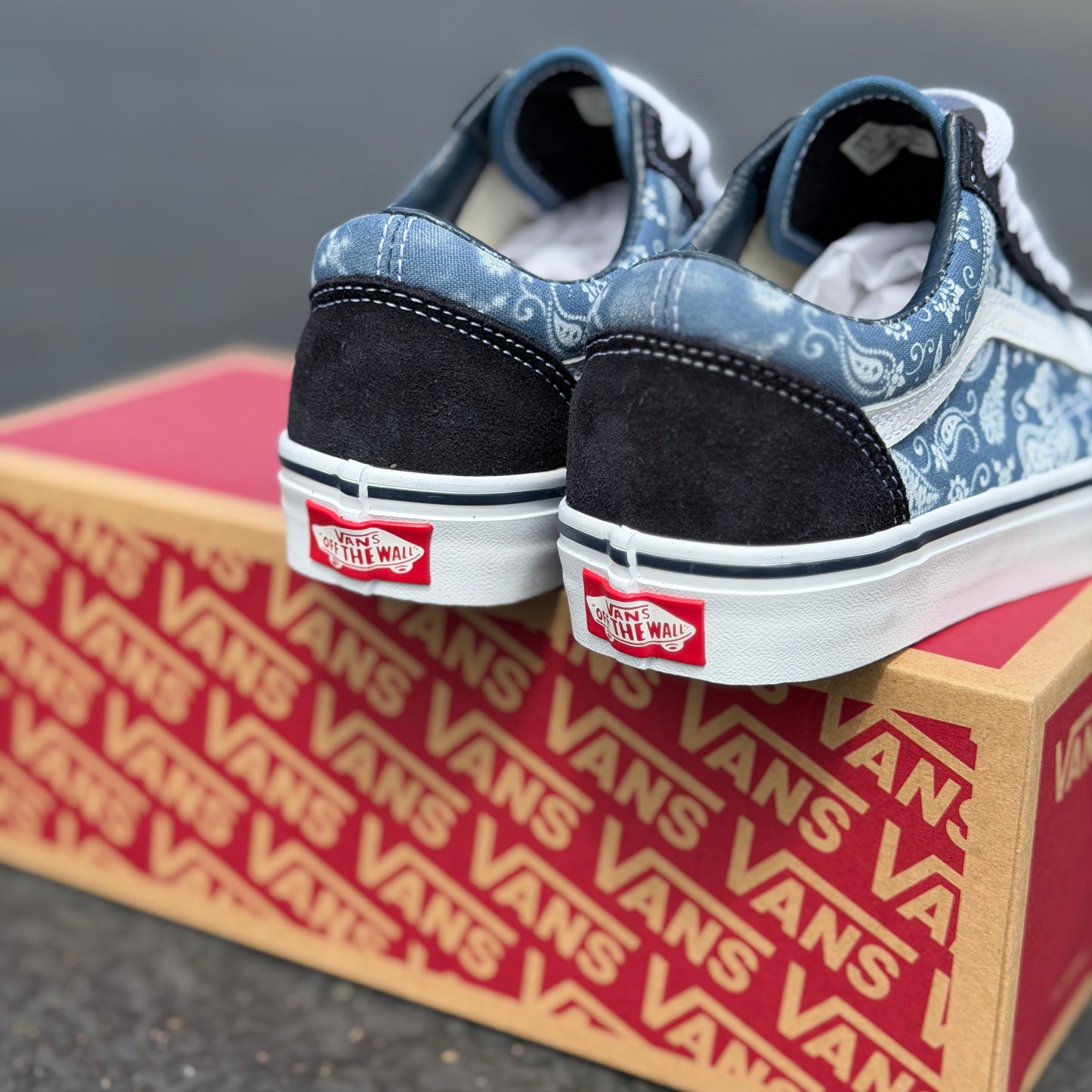 Paisley Navy Vans Old Skool Shoes