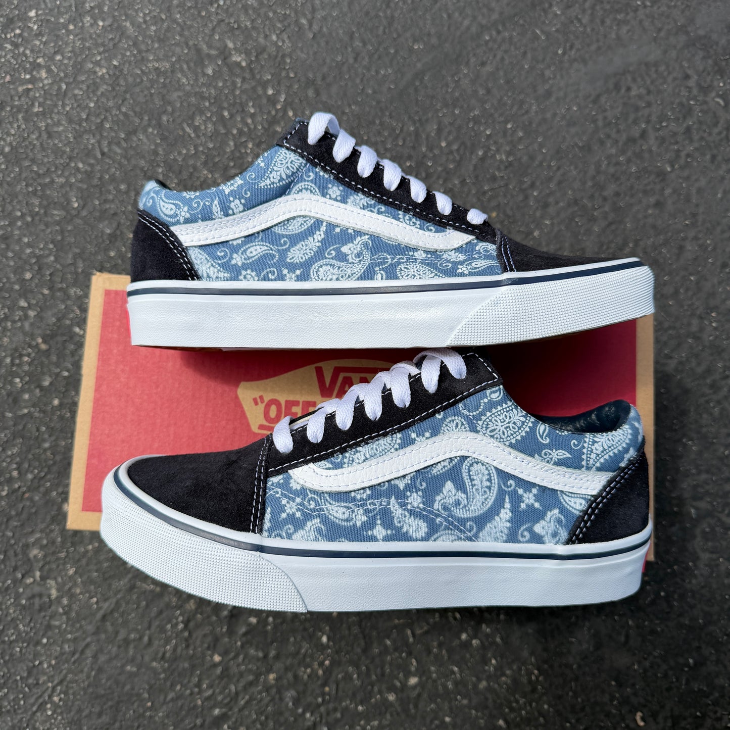 Paisley Navy Vans Old Skool Shoes