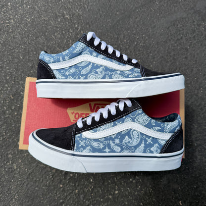 Paisley Navy Vans Old Skool Shoes