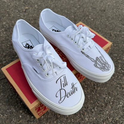 Till Death Wedding Vans Authentic Shoes