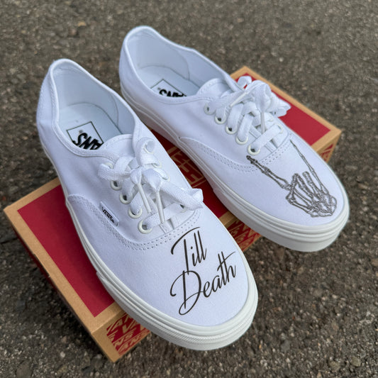 Till Death Wedding Vans Authentic Shoes