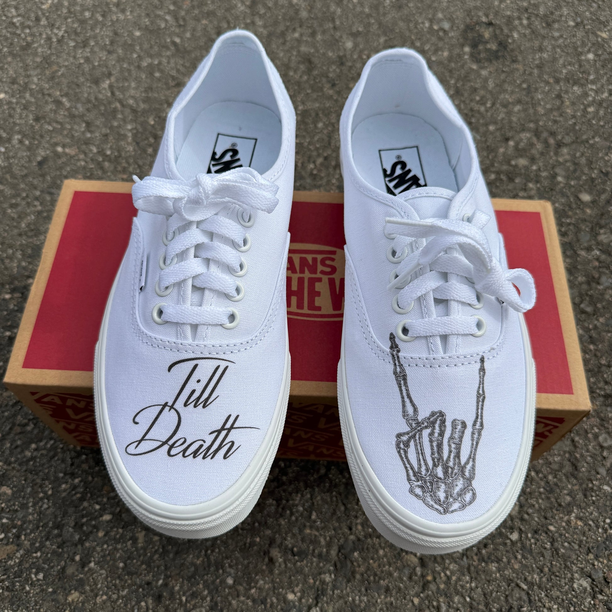 Till Death Wedding Vans Authentic Shoes