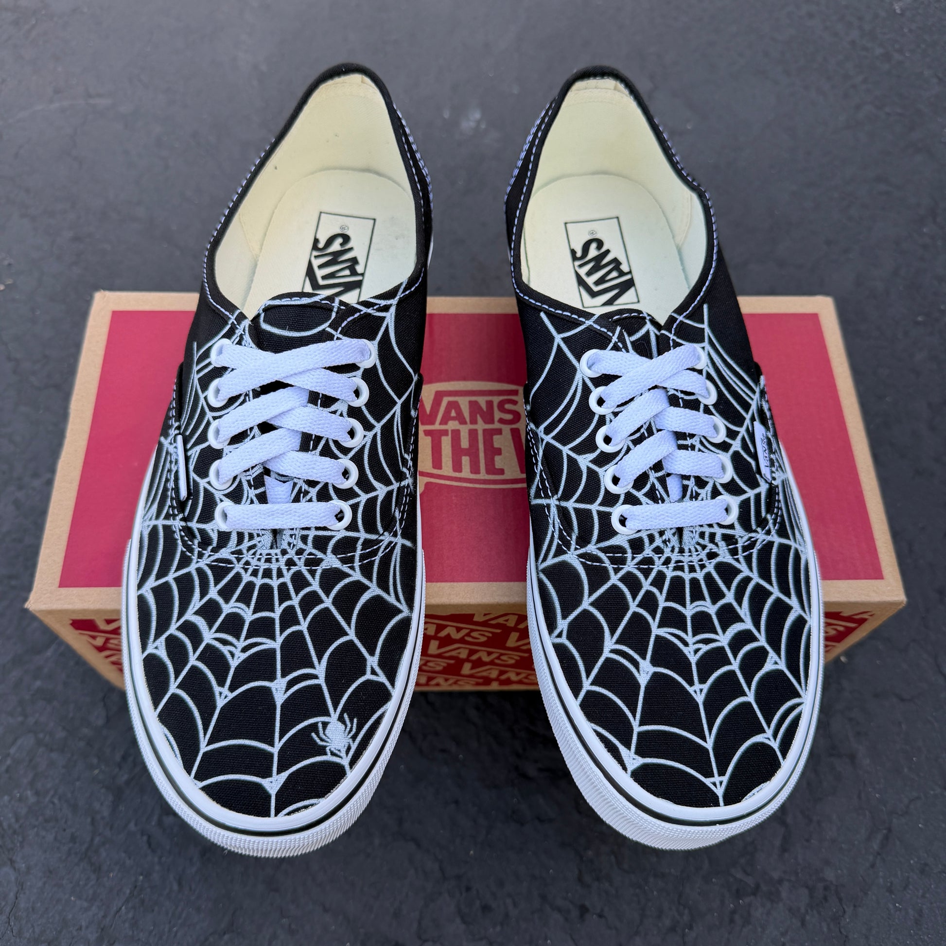 spider web man Vans custom authentic shoes