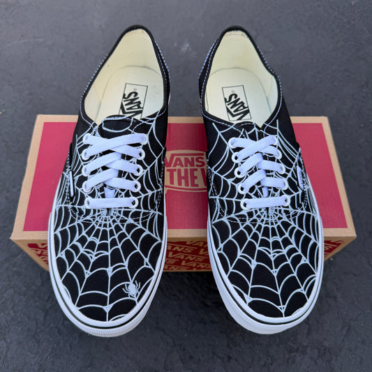 spider web man Vans custom authentic shoes