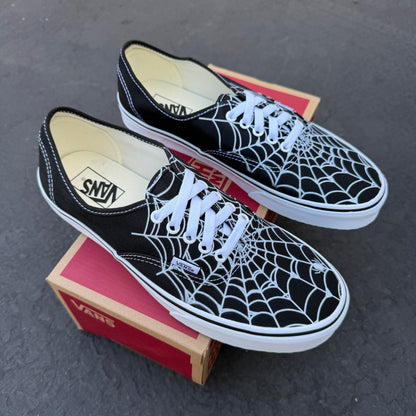 spider web man Vans custom authentic shoes