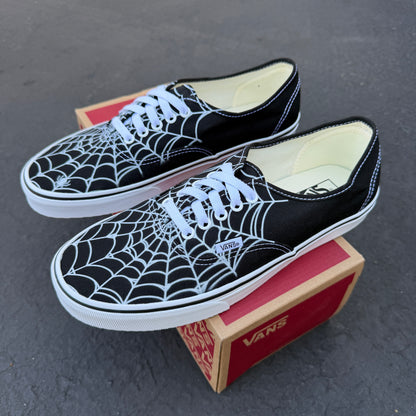 spider web man Vans custom authentic shoes