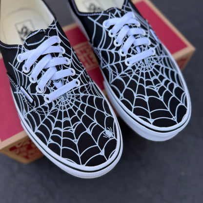 spider web man Vans custom authentic shoes