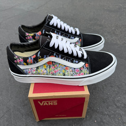 Flower Field Vans Old Skool Shoes