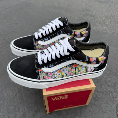 Flower Field Vans Old Skool Shoes