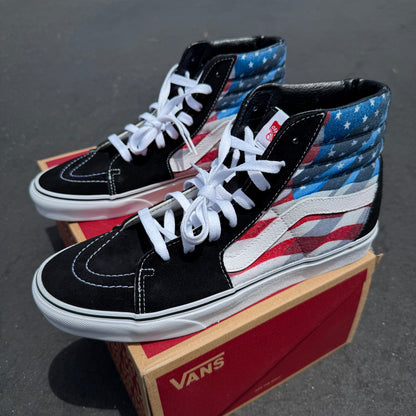 usa theme vans sk8-hi sneakers custom shoes American flag