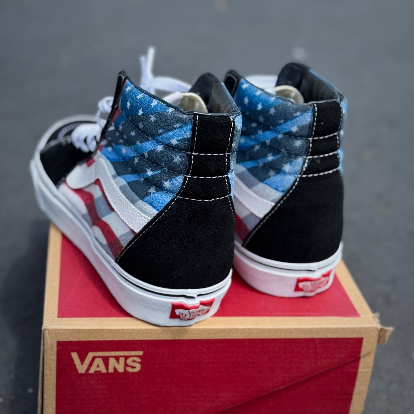 usa theme vans sk8-hi sneakers custom shoes American flag