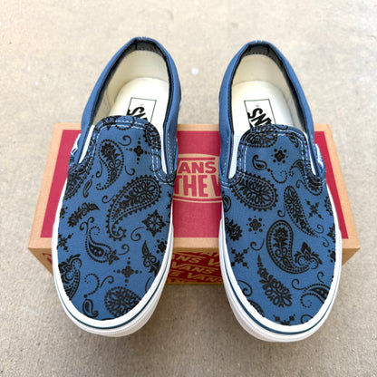 paisley bandana custom vans slip on shoes
