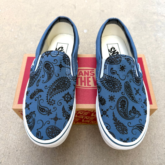 paisley bandana custom vans slip on shoes