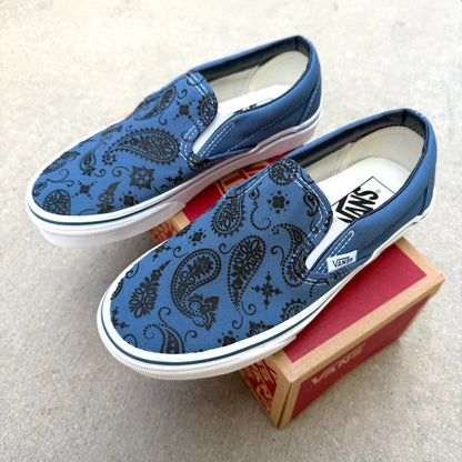 paisley bandana custom vans slip on shoes