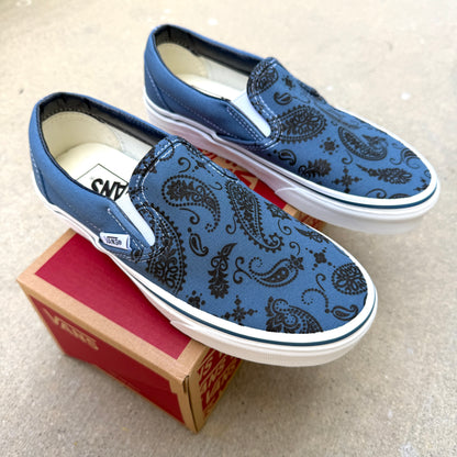 paisley bandana custom vans slip on shoes