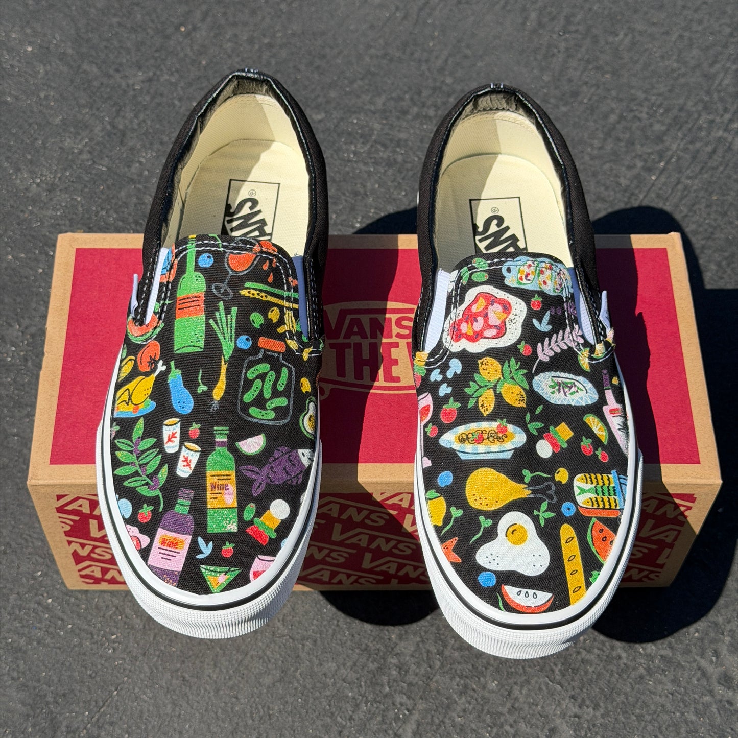 foodie vans slip on shoes