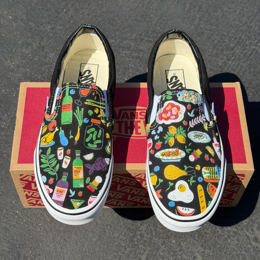 foodie vans slip on shoes