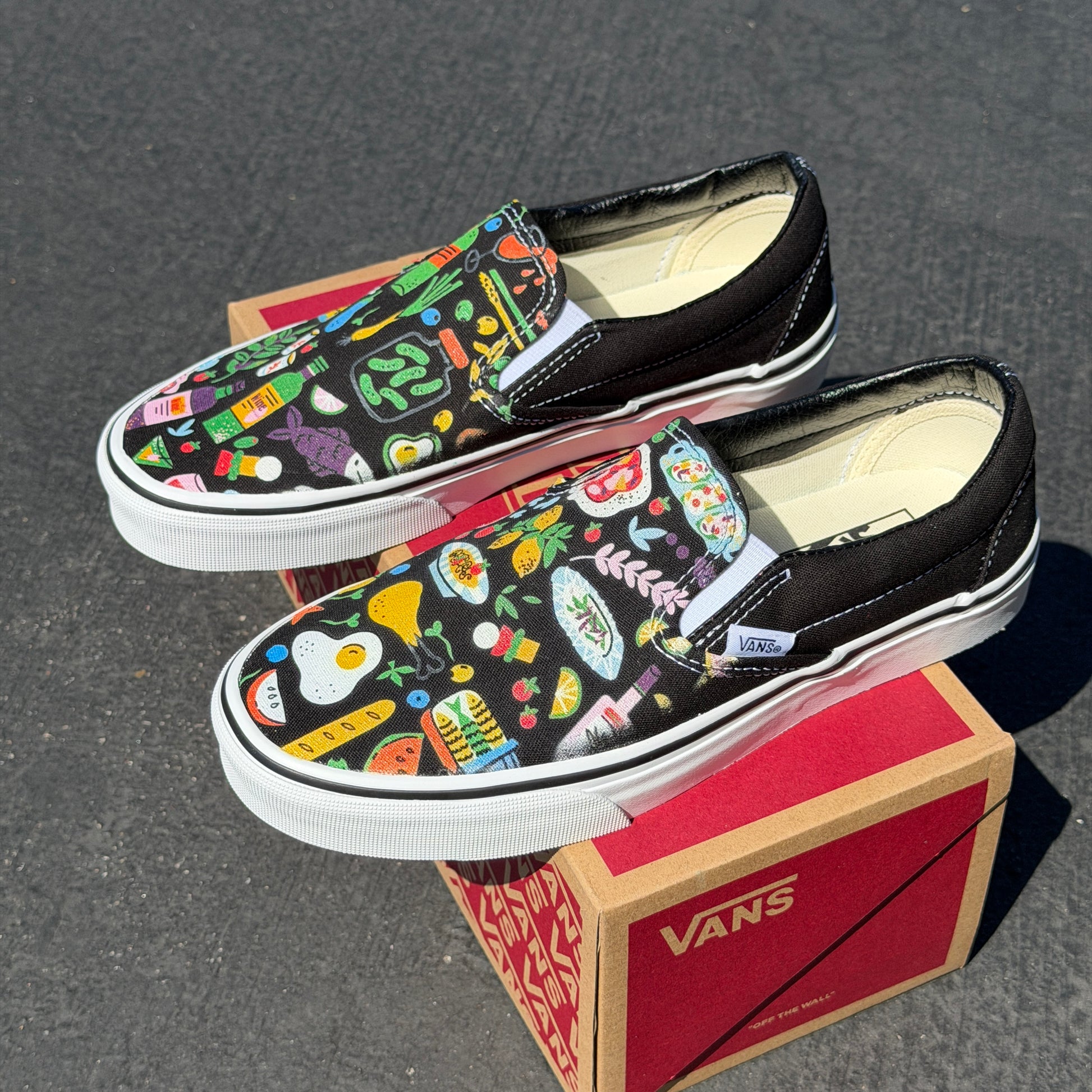 foodie vans slip on shoes