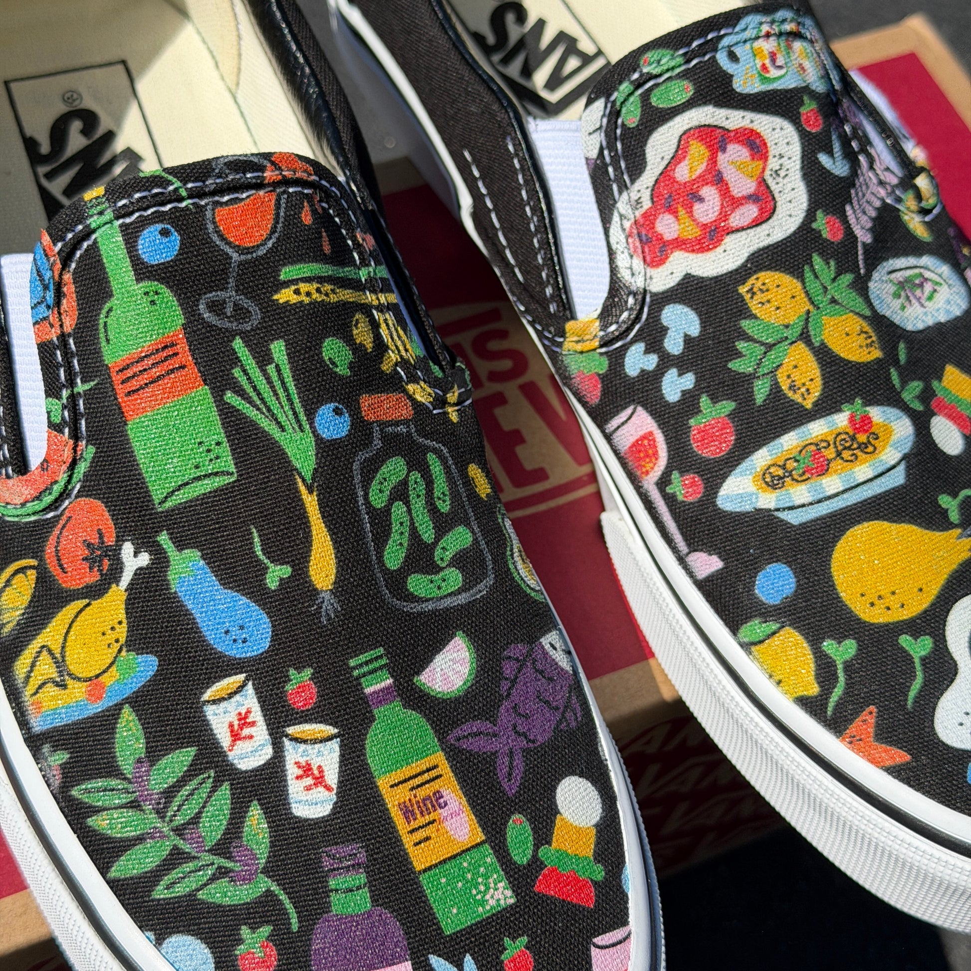 foodie vans slip on shoes