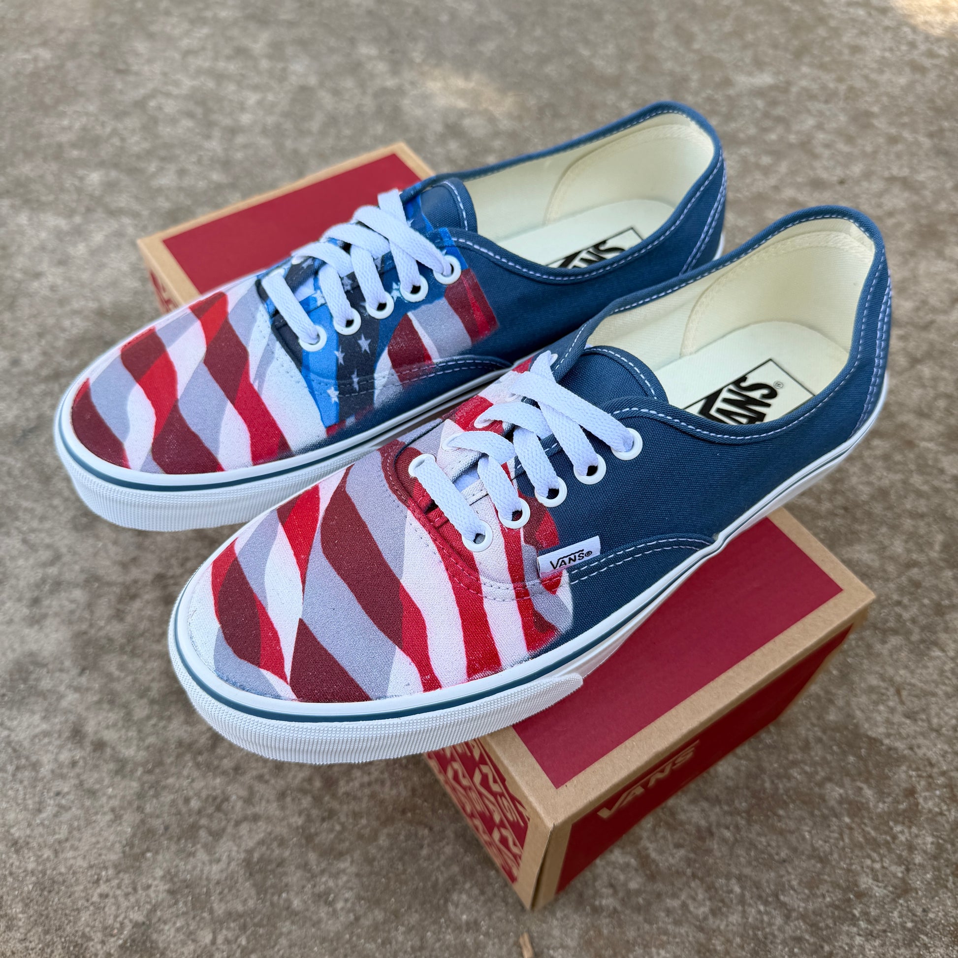 usa American flag independence day custom Vans Authentic shoes