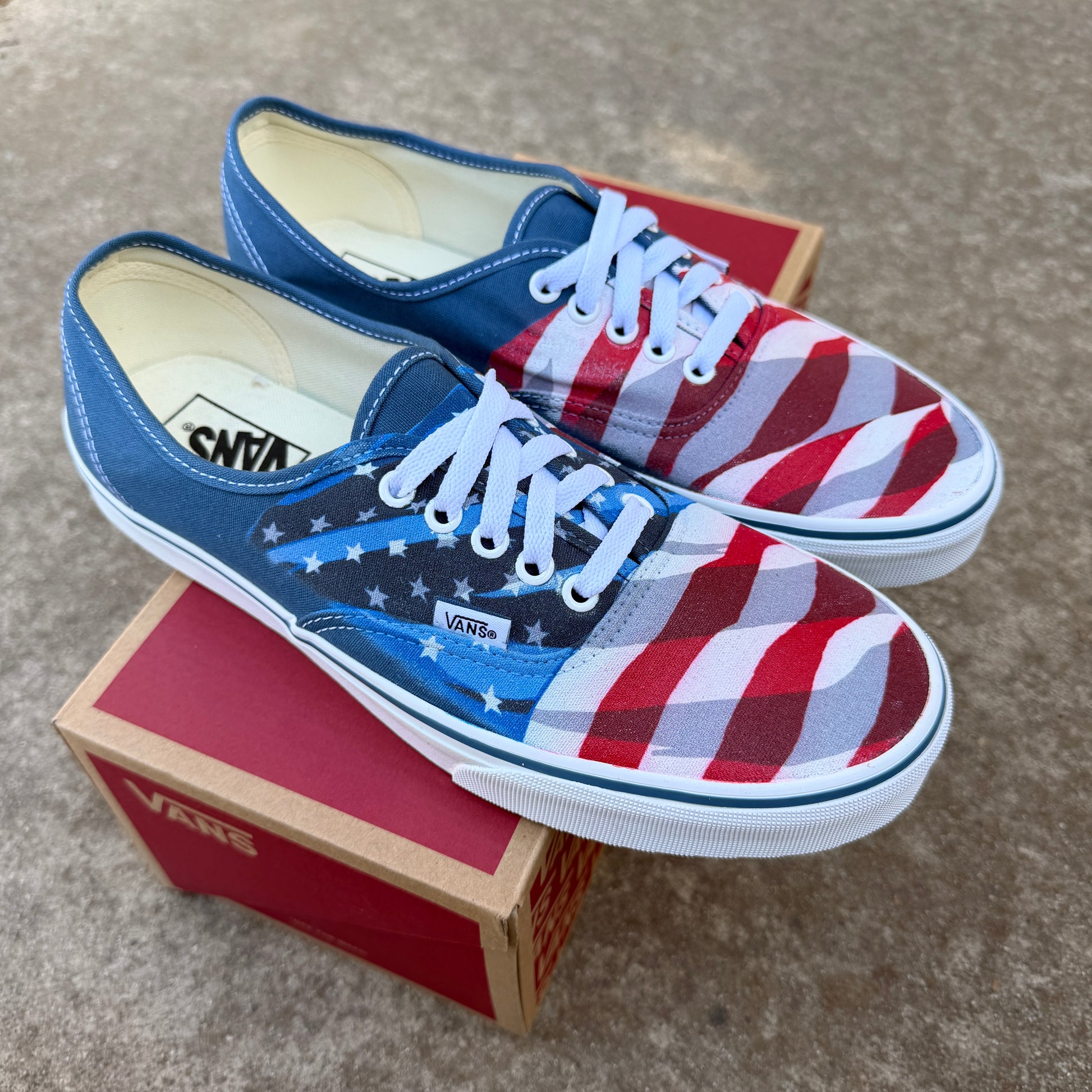 usa American flag independence day custom Vans Authentic shoes