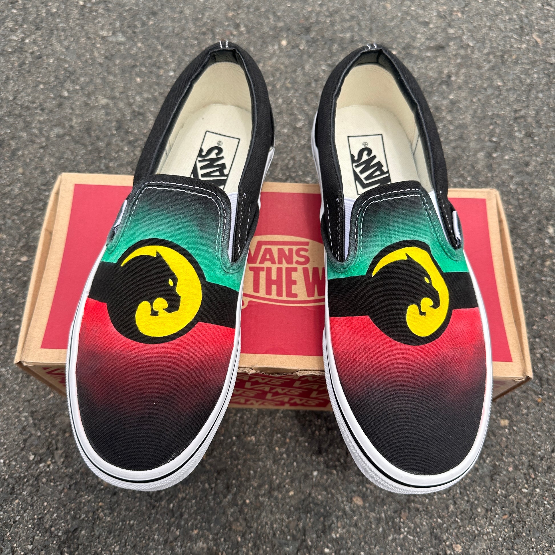 Black Panther Vans Slip On Shoes - Black and White – BlvdCustom