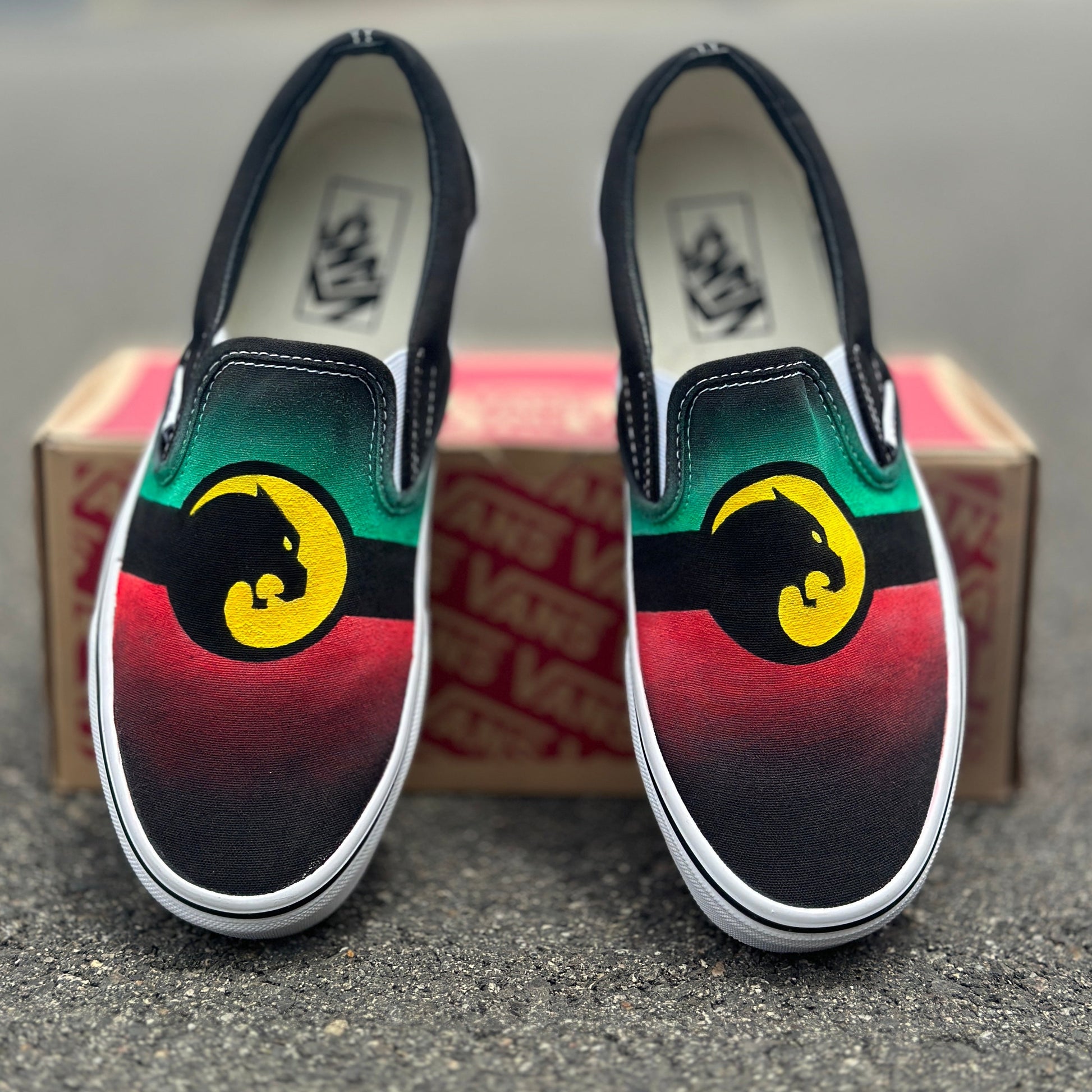 Black Panther Vans Slip On Shoes - Black and White – BlvdCustom