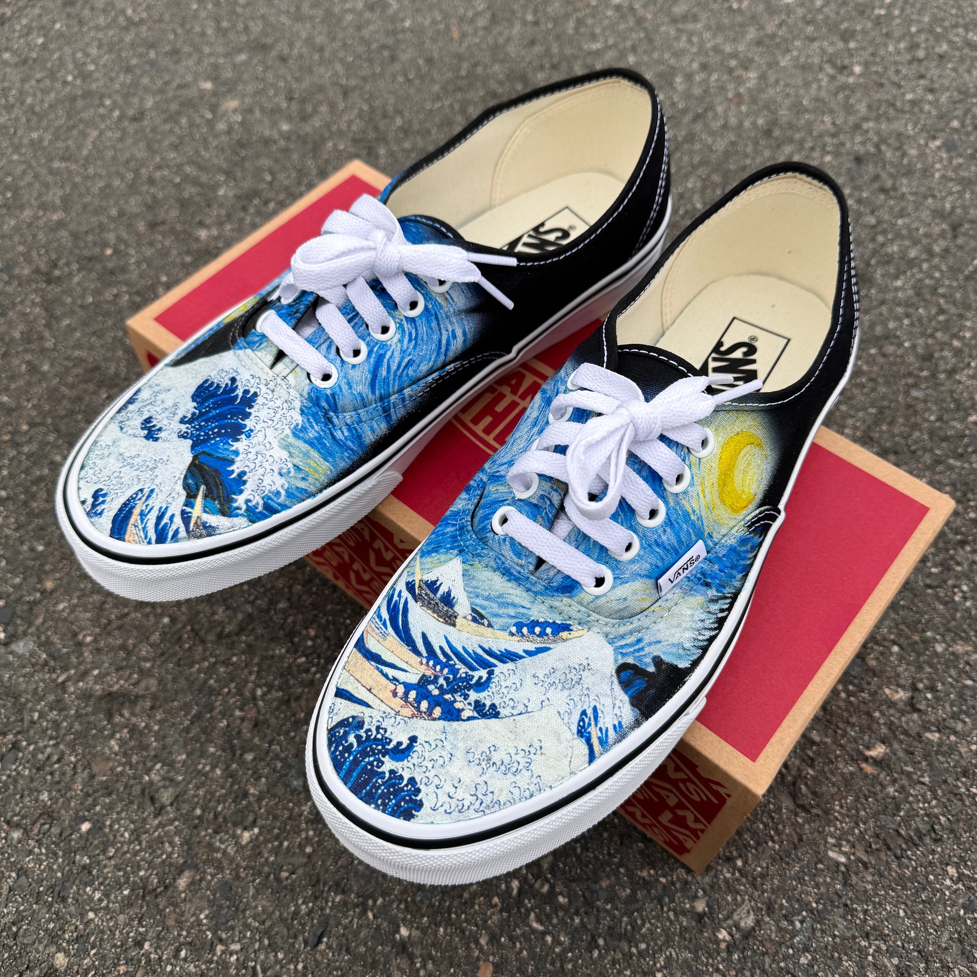 The Great Wave and Vincent Van Gogh Starry Night Vans Authentic