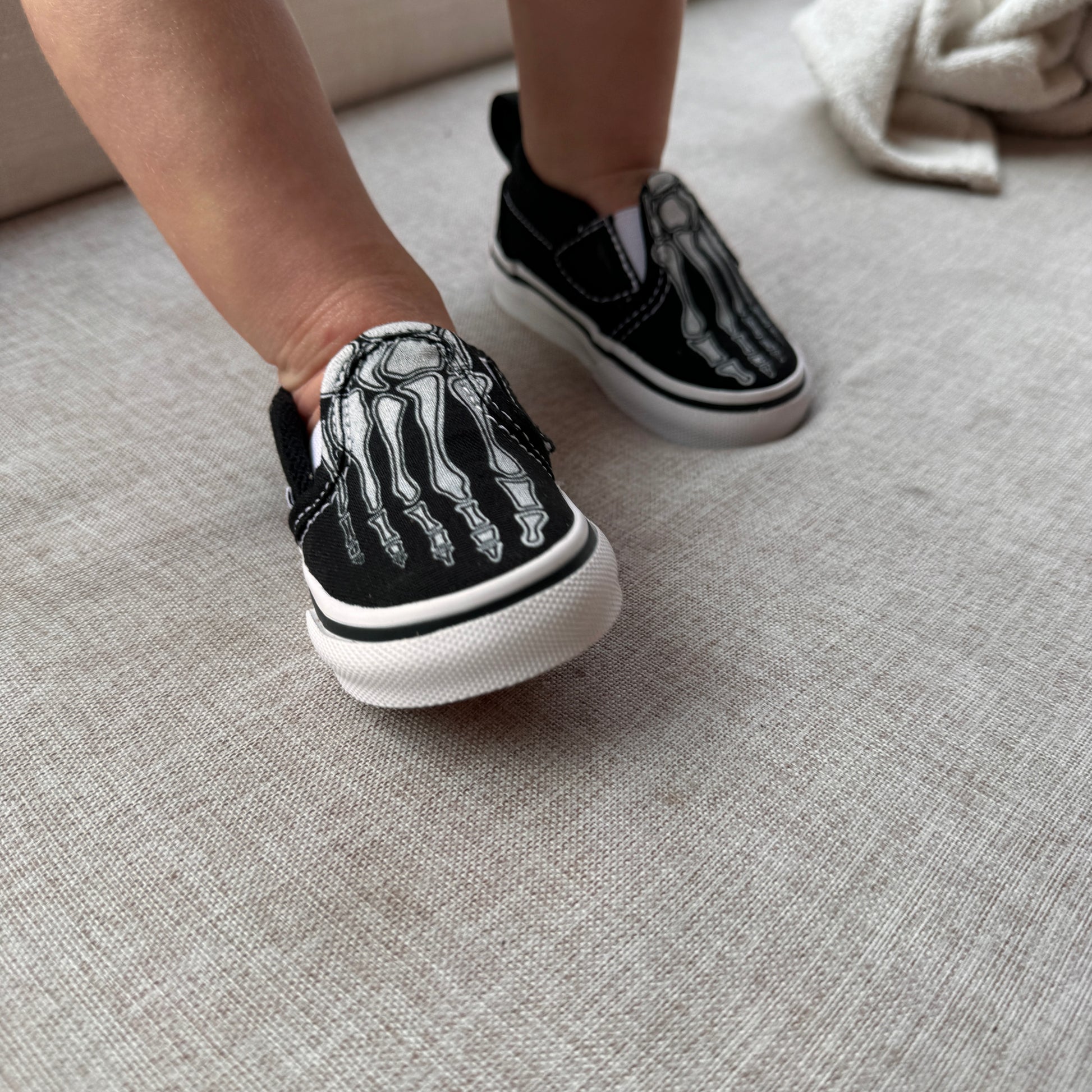 Kids Shoes Custom Skeleton Feet X-Ray Slip On Vans Shoes for